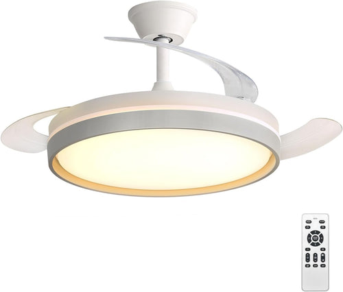 Set de 2 Ventiladores de Techo con Luz LED y Aspas Plegables - Silencioso, Inteligente y Multifunción
